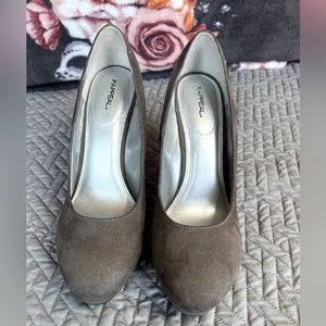 Gray Suede Pumps